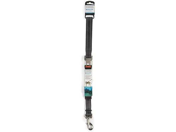Sherpa Walk 'N Stay Multipurpose Seatbelt Dog Leash - Black