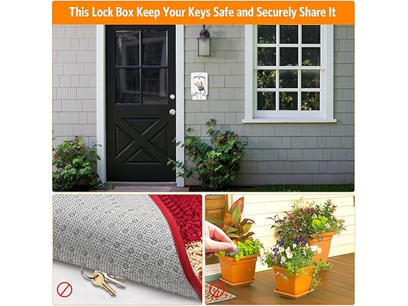 Key Lock Box Wall Mounted, White 2 Pack