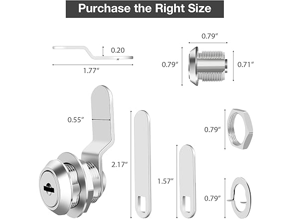 Cabinet Locks 5/8" Cam Keyed 2pk