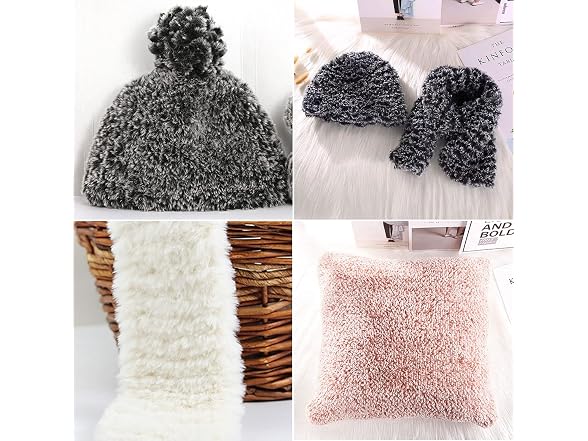 NICEEC 3 Skeins Chunky Super Soft Faux Fur