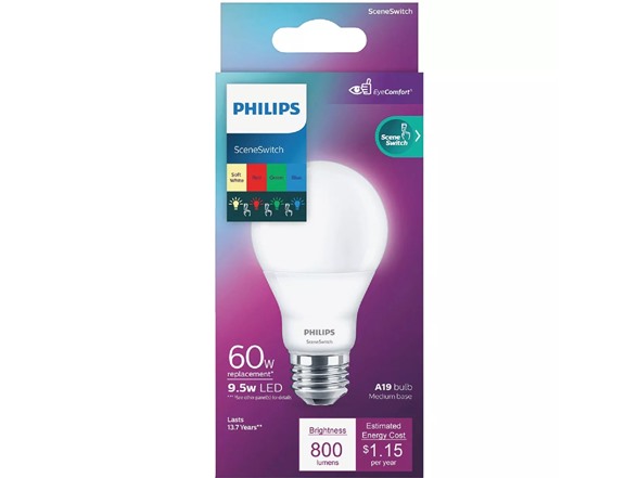 Phillips SceneSwitch 9.5W (60W Equivalent) A19 LED