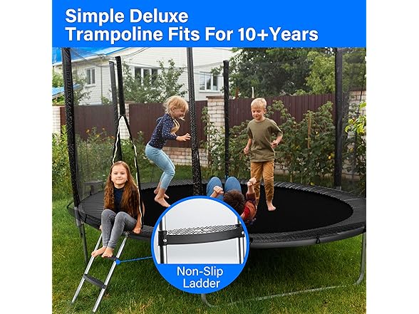 YSSOA 12FT Recreational Trampoline w/ Safety Enclosure