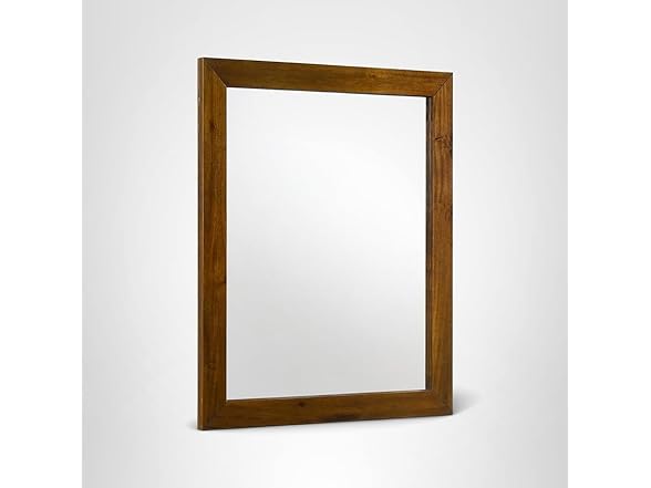 Reed Antique Coffee Wood Frame Mirror