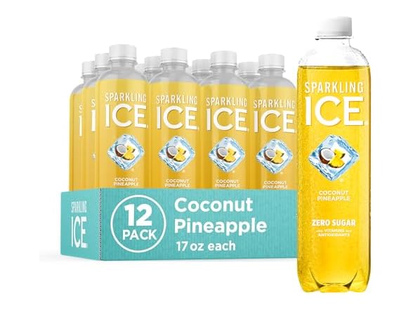 12PK Sparkling Ice, Coconut Pineapple Sparkling Water