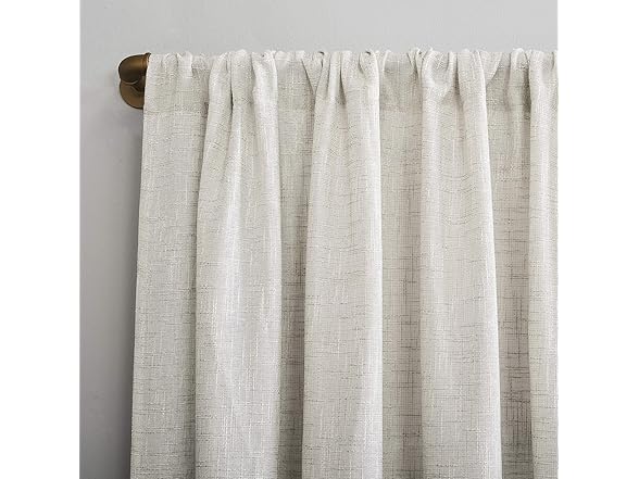 Wallis Linen Blend Ivory Curtain 52 x96"