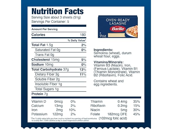 Barilla "Oven Ready" Lasagne Pasta