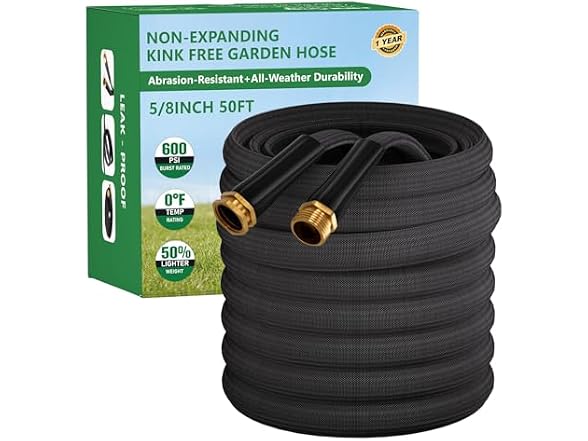 HDking 50FT Non-Expanding Garden Hose