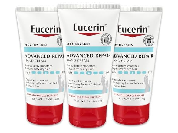 Eucerin Hand Cream Travel Size, 2.7oz 3pk