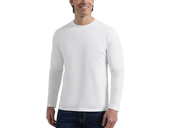 2 Pack Men's Long Sleeve Crew Neck Tee