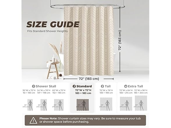 TURKIO Shower Curtain 72x72 Beige