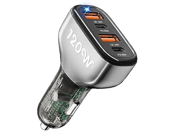 SONRU 4 Port 120W USB C Car Charger