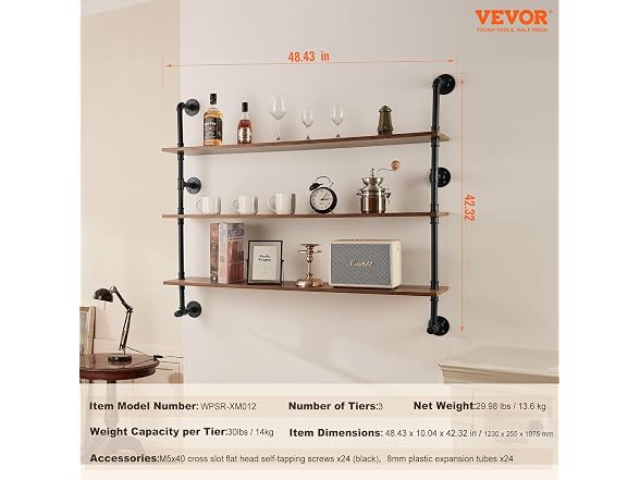VEVOR Industrial Pipe Shelf