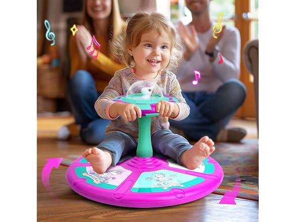 RMOKA Unicorn Sit & Spin Toy w/ LED & Music Purple
