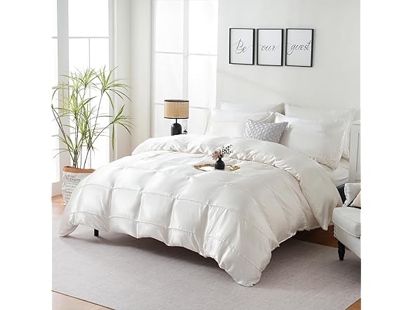Chumerry White Satin Comforter Queen