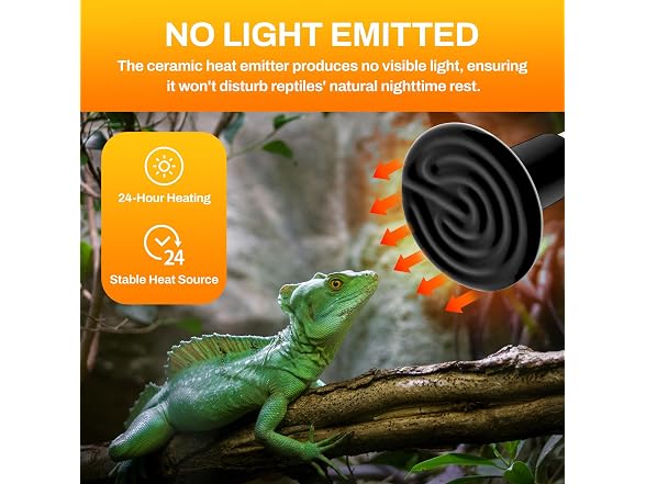 BN-LINK 150W Reptile Heat Lamp 2-Pack, Ceramic Heat Emitter