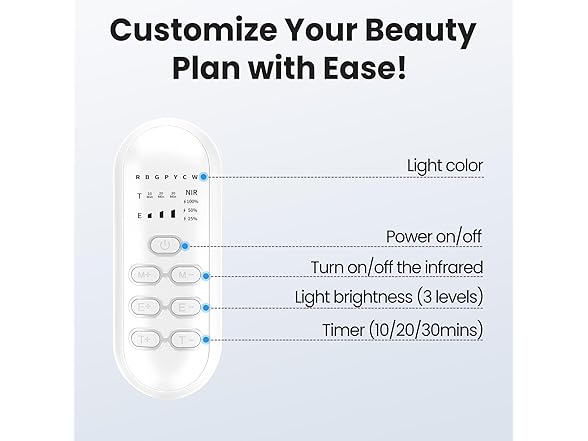Oiameen Red Light Mask, 7-clolor Red Light Therapy Mask