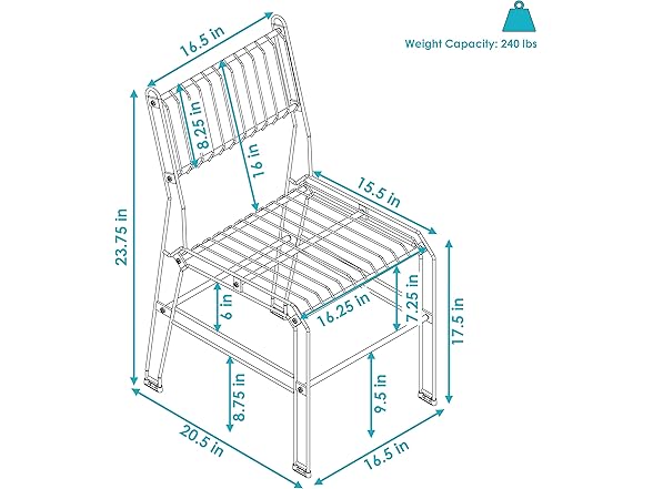 Sunnydaze Decor MTR-454 Wire Dining Chair Black