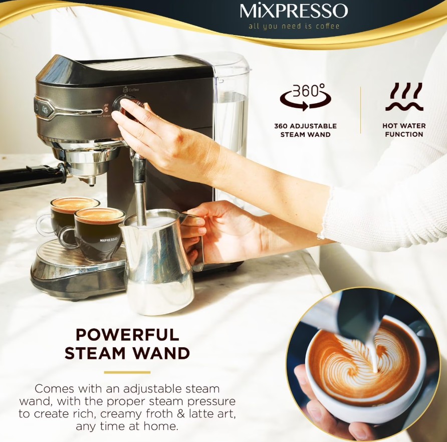 Mixpresso 15-Bar Automatic Espresso Machine with Milk Frother - Gallery 11