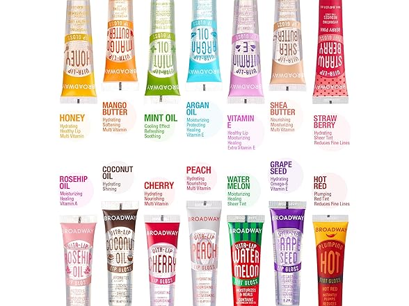 Ruby Kisses Vita-Lip Clear Gloss Rosehip Oil 6pk