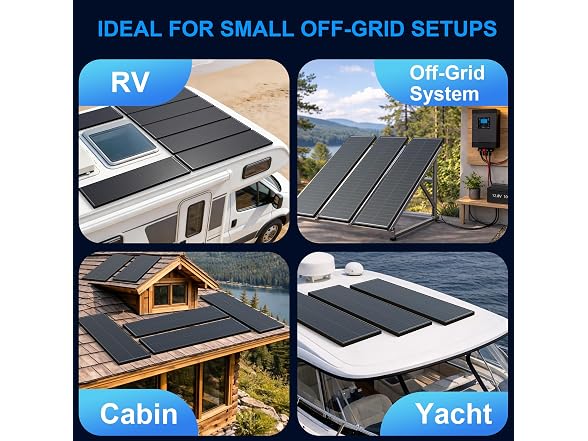100W N-Type 12V Slim Solar Panel RV Kits