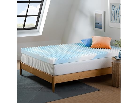 ZINUS 4" Swirl Gel Cooling Memory Foam Mattress Topper