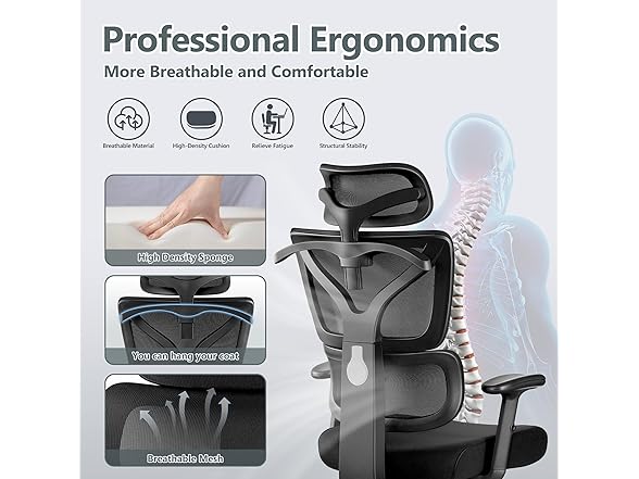 Winrise Office Chair Ergonomic Desk Chair, High Back Gaming  (Open Box)