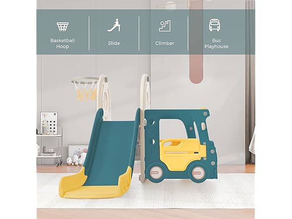 SPOFLYINN Toddler Slide Swing Set