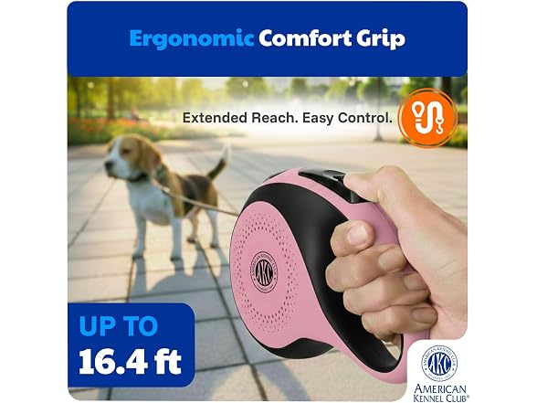 American Kennel Club Retractable Dog Leash, 16.4ft