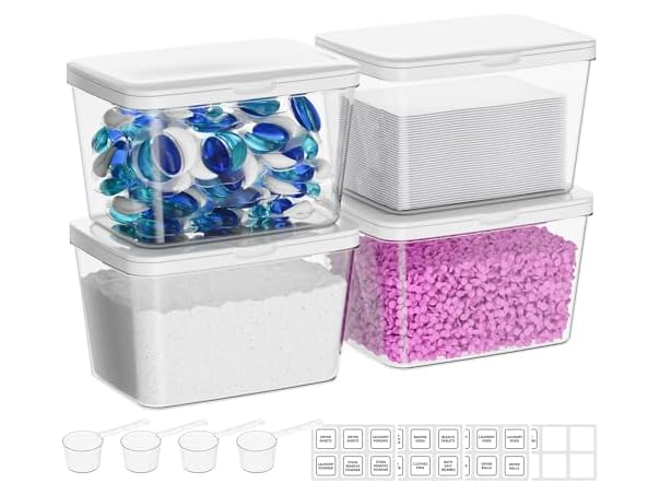 $11.99, Was $19.99, 40% Off! Vtopmart 4 Pack Laundry Room Storage Containers dealfomo