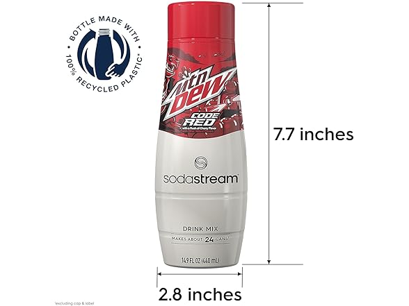 4PK SodaStream MTN Dew Code Red Zero Sugar Drink