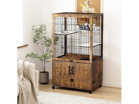 Megidok Furniture Cat Cages Indoor with Litter