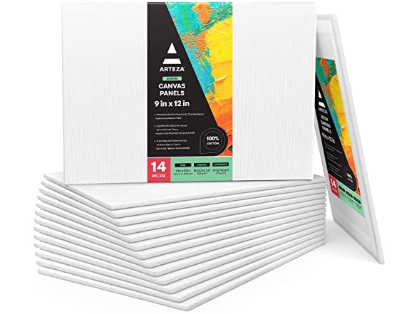 ARTEZA Painting Canvas Boards, 9" x 12"