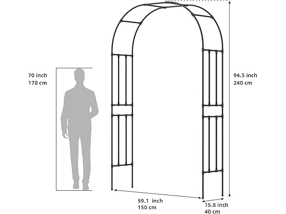 Garden Arch Arbor Trellis 59"x94.5"