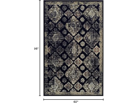Superior 5'x8' Distressed Damask Border Rug