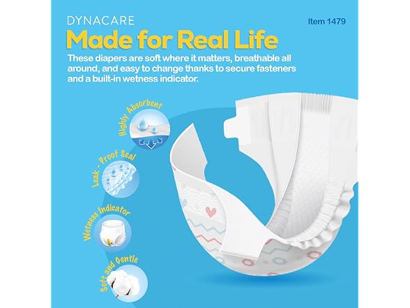Dynarex Hugs of Love Diapers Size 6 35+ lb Baby