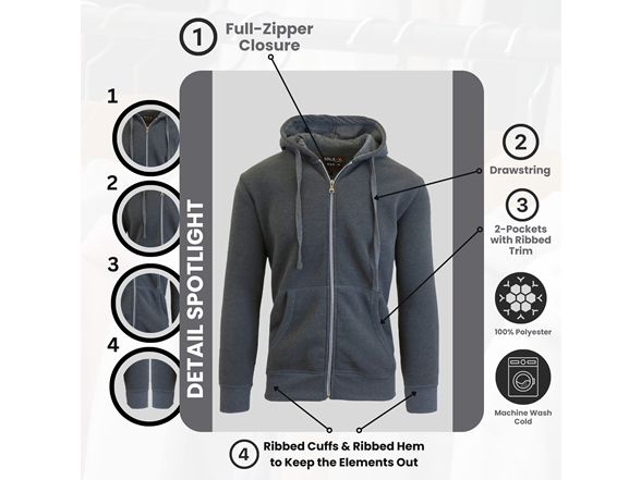 Boys Fleece-Lined Zip Sweater Hoodie