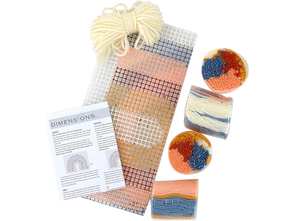 Dimensions Colorful Rainbow Beginner Latch Hook Kit