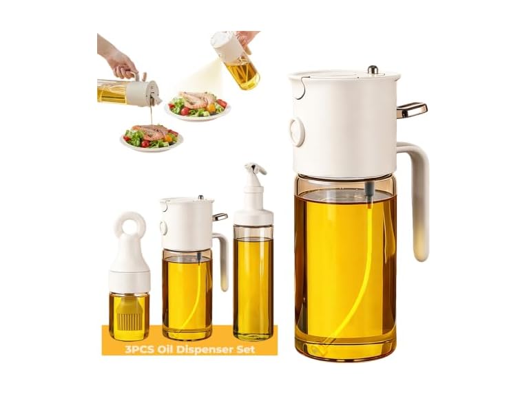 QQC 3pc Olive Oil Sprayer & Pourer Set