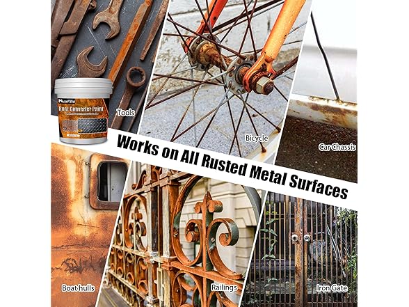 MuzeFansi 2-in-1 Rust Converter & Metal Primer