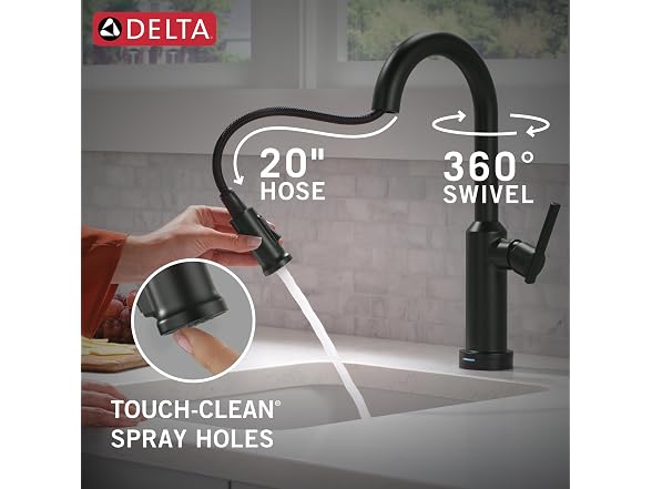 Delta Cordova Matte Black Touchless Bar Sink Faucet