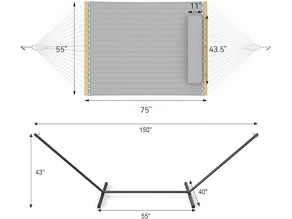 Everyfun 2 Person Outdoor Hammock with Stand