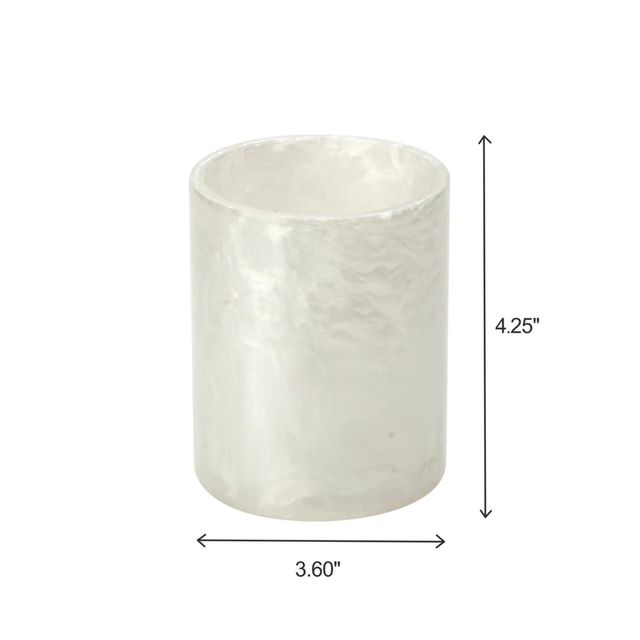 J&V Textiles 7 Pc Resin Bathroom Accessories Set IVORY - Gallery 14