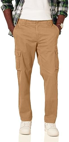 Amazon Essentials Men's Straight-Fit Stretch Cargo Pant (Available in Big & Tall), Dark Khaki Brown, 29W x 28L