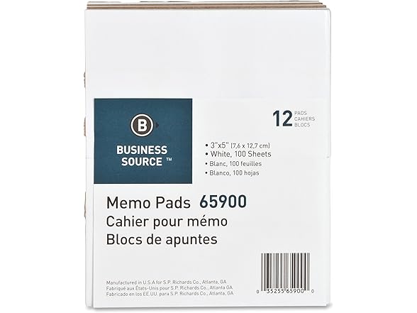 Business Source Plain Memo Pads
