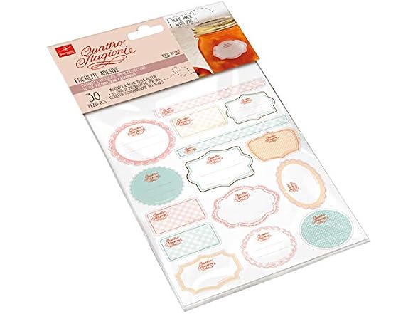 QUATTRO STAGIONI Adhesive Labels Kit, 30 Pieces
