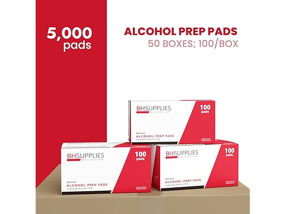 BH SUPPLIES Alcohol Prep Pads - 54 Boxes