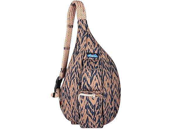 thumbnail image 2 of KAVU Original Rope Sack Sling Backpack - Topo Smash Pattern, 10L Capacity, Adjustable Rope Strap 2 of 12
