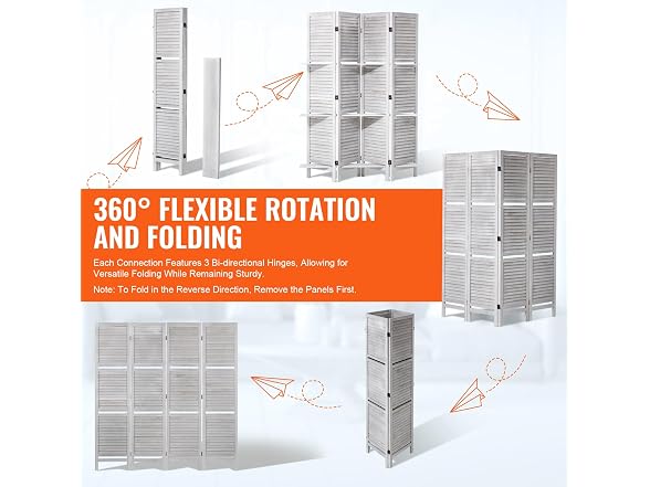 Wood Room Divider, 4 Panel Wood Folding