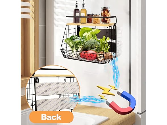 Magnetic Shelf for Fridge with Wood Lid