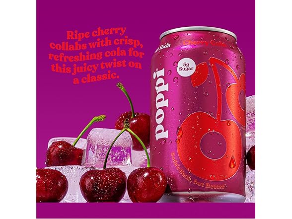 POPPI Cherry Cola Prebiotic, 12pk